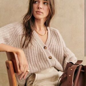 Sezane Basile Cardigan- Light Beige